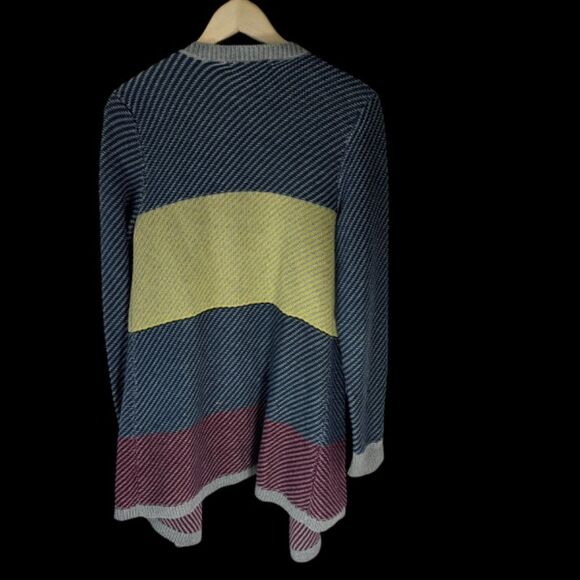 Cabi Waterfall Color Block Open Front Cardigan Sz M - Picture 4 of 8